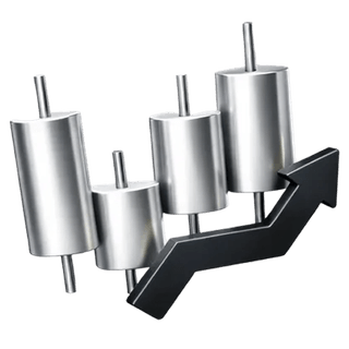 3D-icoon van een candlestick-handelsgrafiek op de over-ons-pagina van Rendelschap
